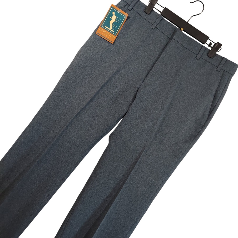 Levi's Action Slacks Men 38x30 (fits 36x30) Blue Gray Vintage Sta-Prest USA NEW